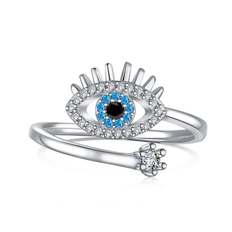 Adjustable Nazar Silver Ring 🧿