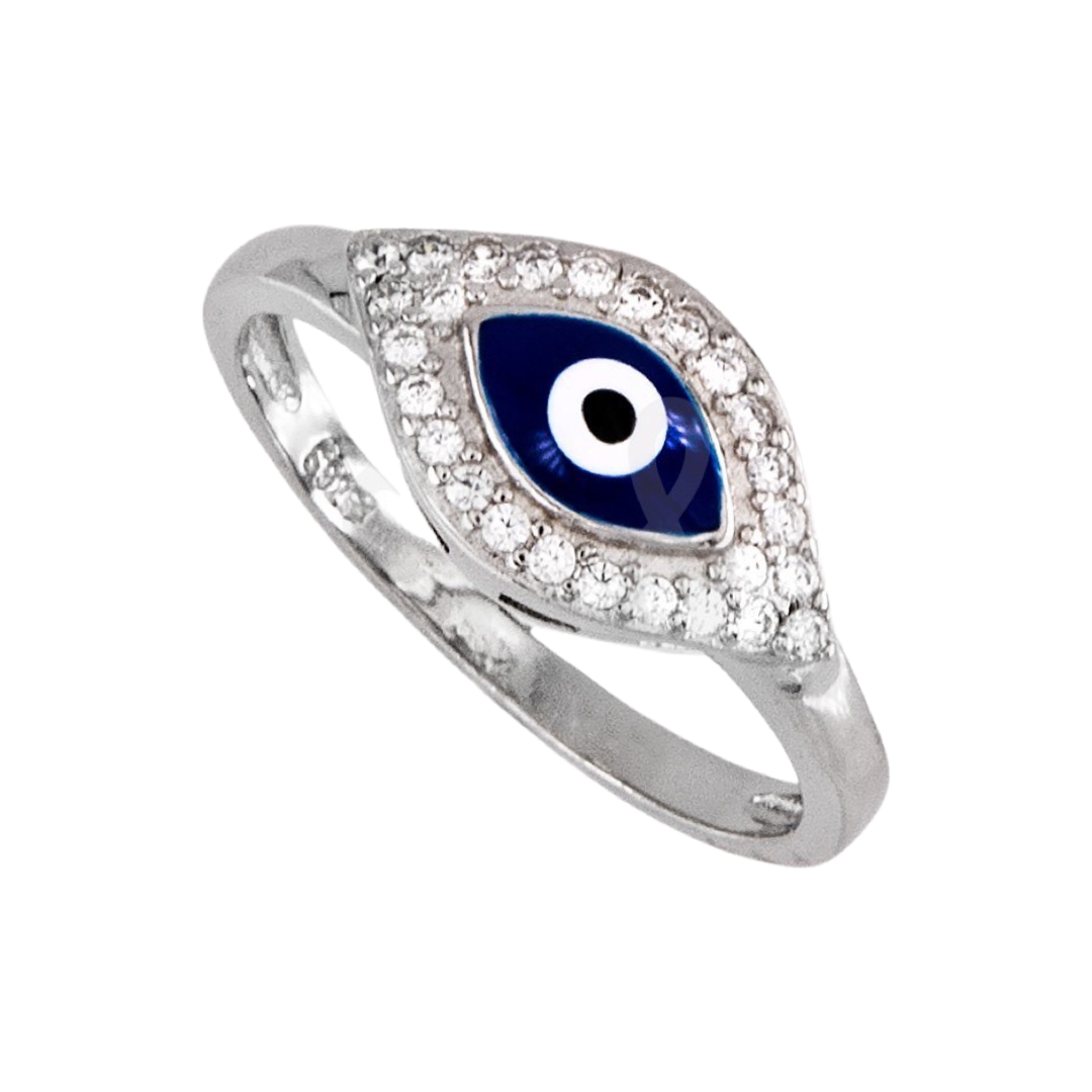 Anillo de ojo turco plata