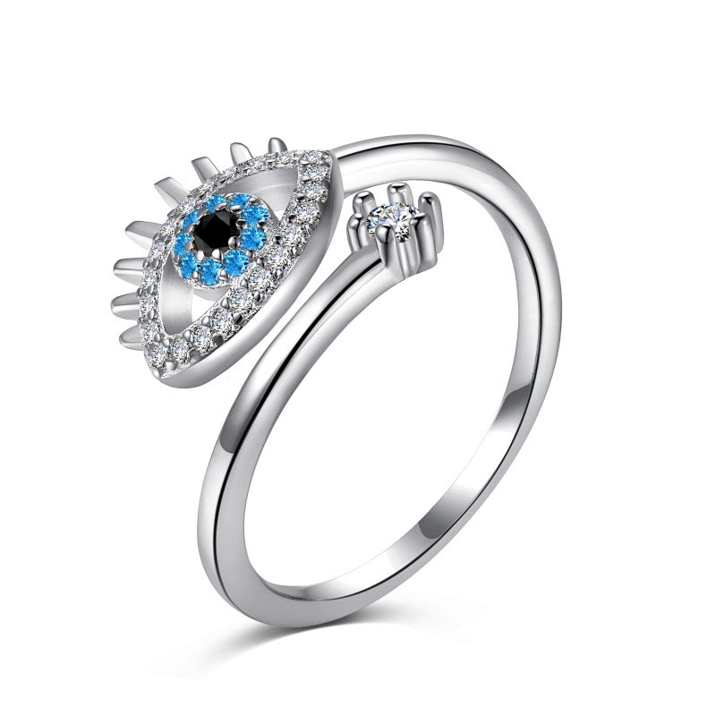 Adjustable Nazar Silver Ring 🧿