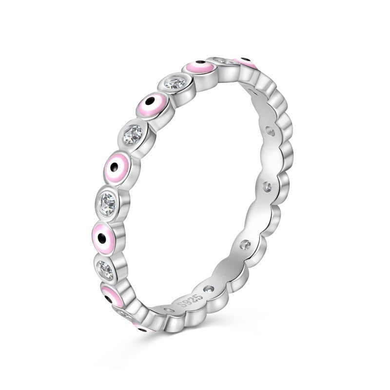 Anillo de Plata 925 con Ojo turco Rosa