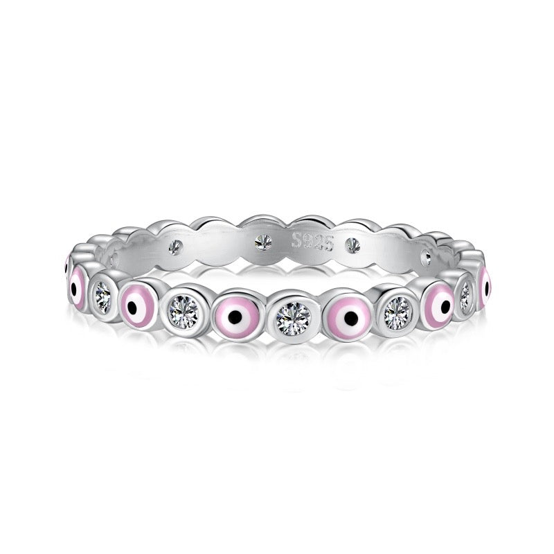 Anillo de Plata 925 con Ojo turco Rosa