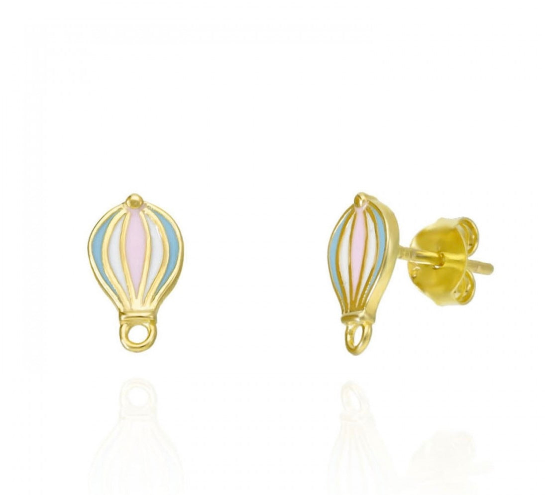 Orecchini in argento con globo Cappadocia placcati in oro