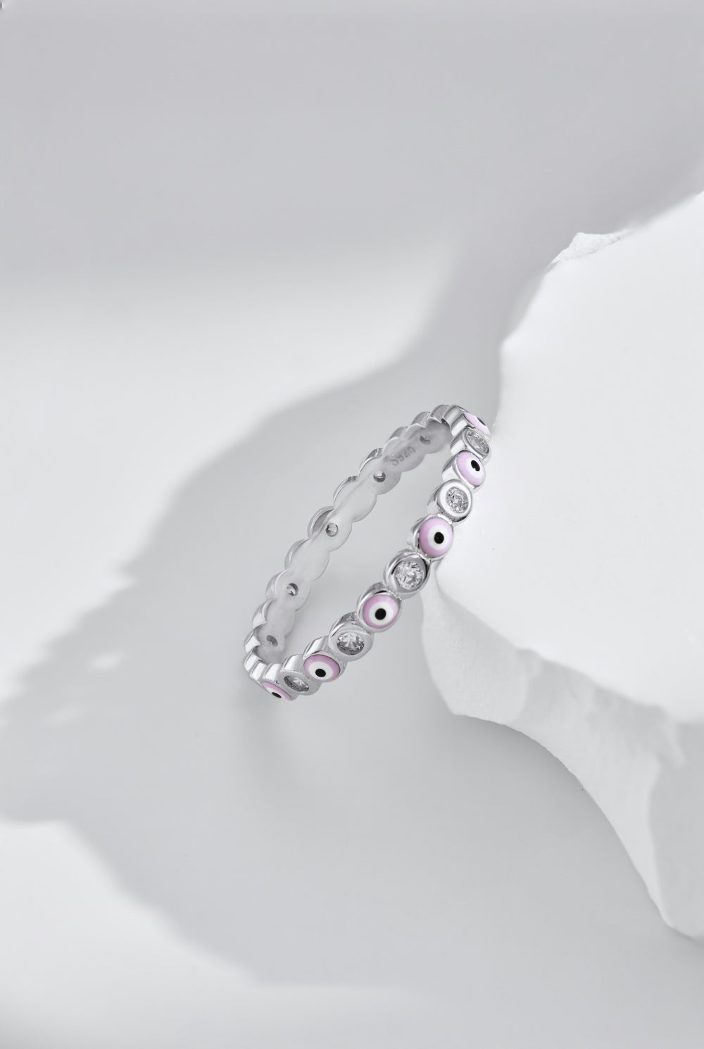 Anillo de Plata 925 con Ojo turco Rosa
