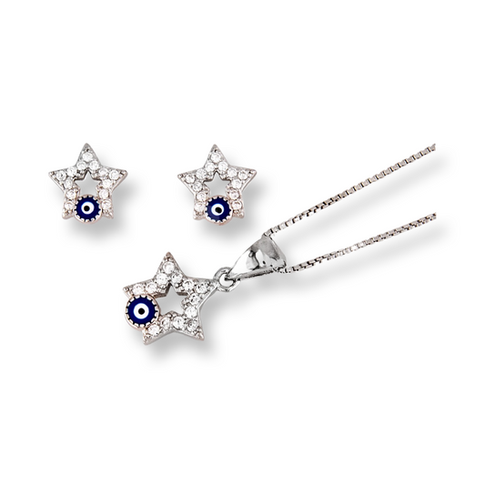 Conjunto de Plata Nazar 🧿 Estrellas