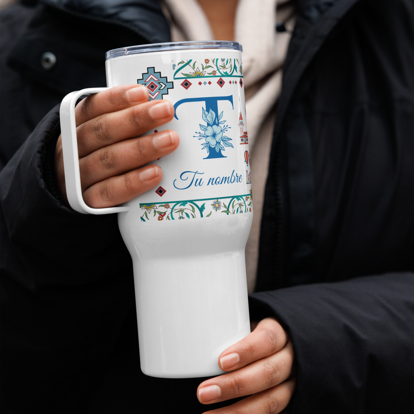 TERMO CON ASA TURQUIA CON TU NOMBRE PERSONALIZADO