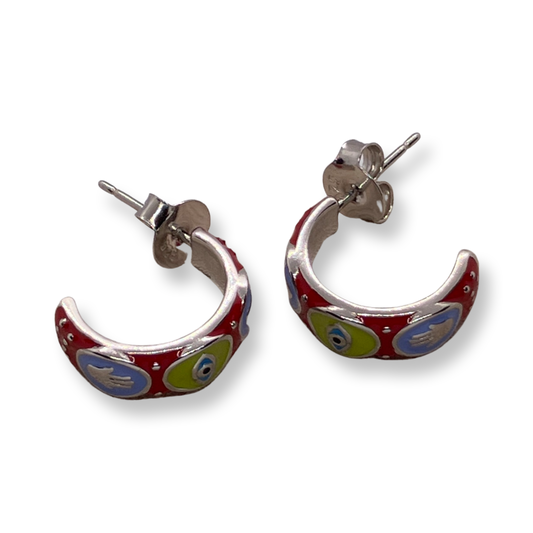 Pendientes de Plata Hamsa y Nazar