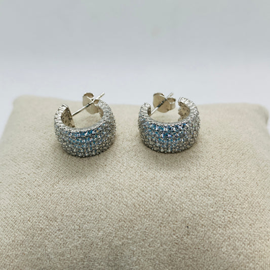 Pendientes de Plata Aro Zirconitas