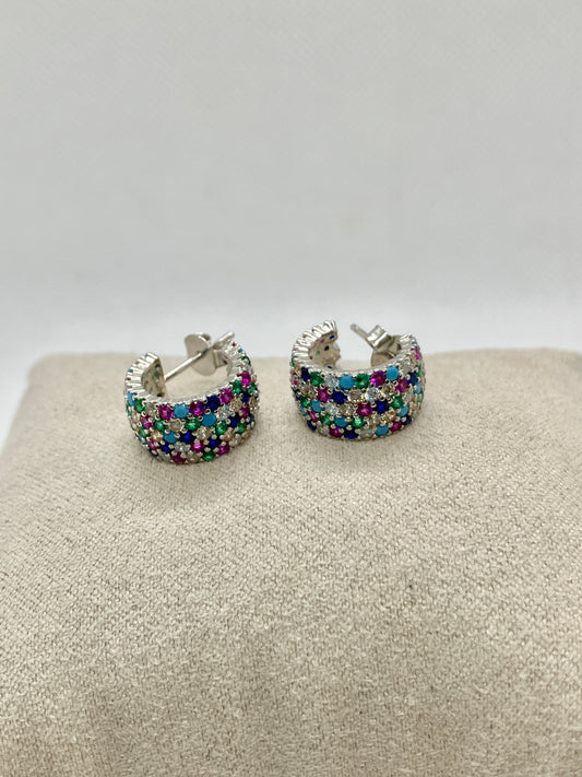 Pendientes de Plata Aro Zirconitas