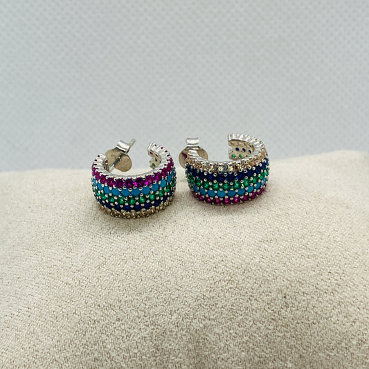 Pendientes de Plata Aro Zirconitas