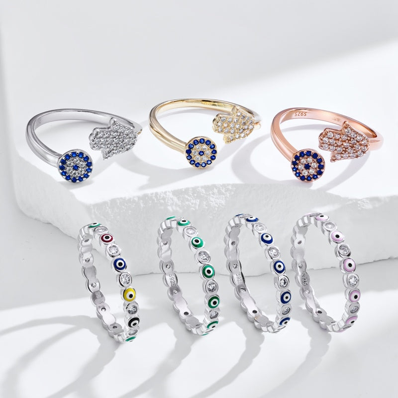 ANILLOS DE PLATA CON OJO TURCO