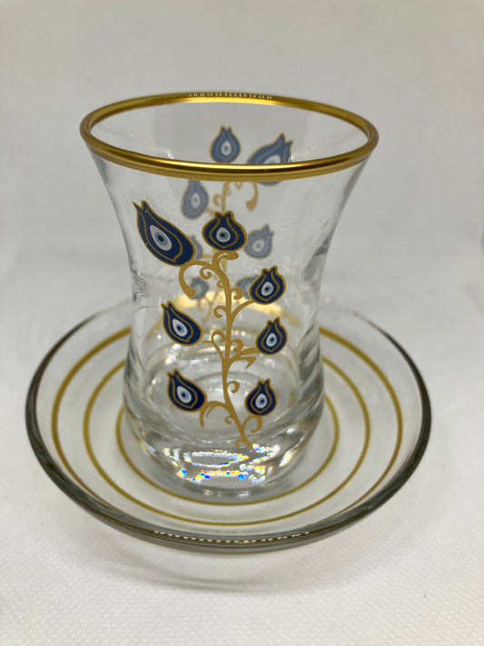 Tea glasses with Turkish eye