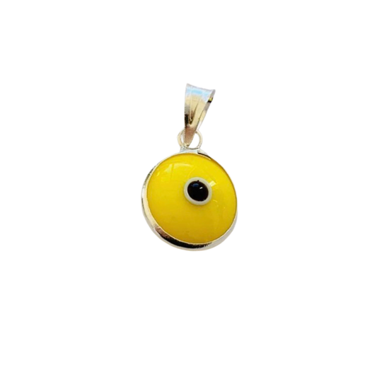 Turkish Eye Silver Pendant 🧿 Yellow
