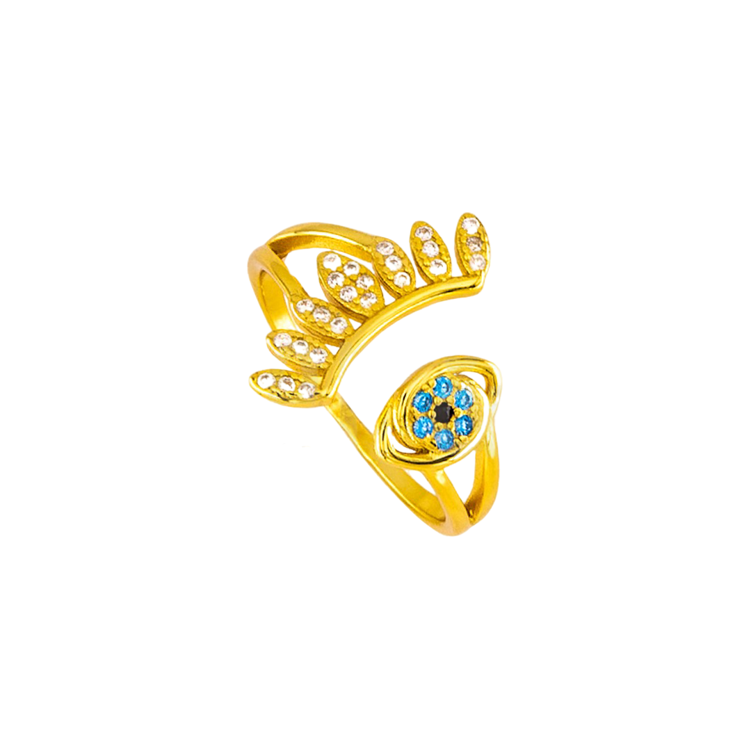 925 Silver Ring with Gold Plated