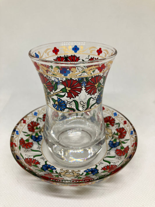 Vasos de te turco clavel