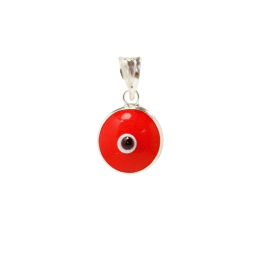 Turkish Eye Silver Pendant 🧿 Red