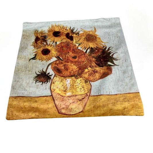 Funda de Cojín Inspiración Los Girasoles de Van Gogh