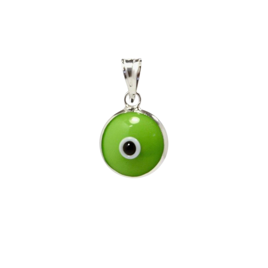 Turkish Eye Silver Pendant 🧿 Green
