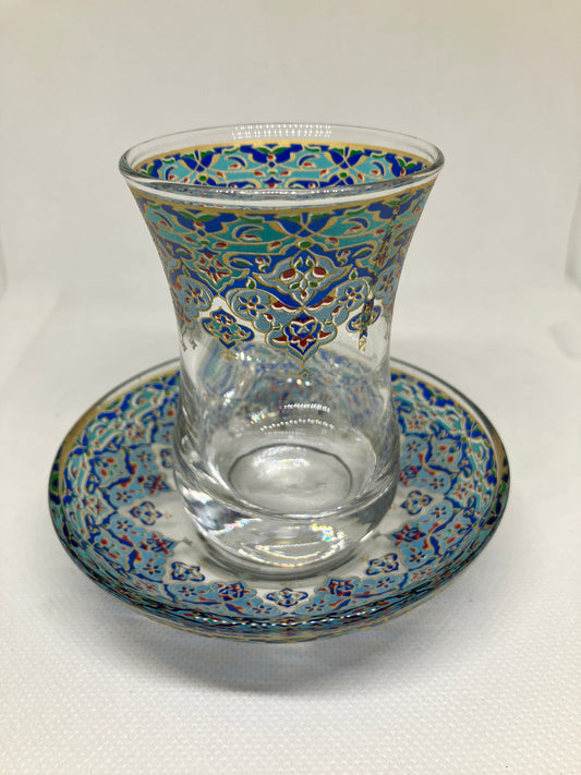 Vasos de te turquesa