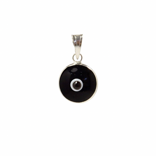 Turkish Eye Silver Pendant 🧿 Black