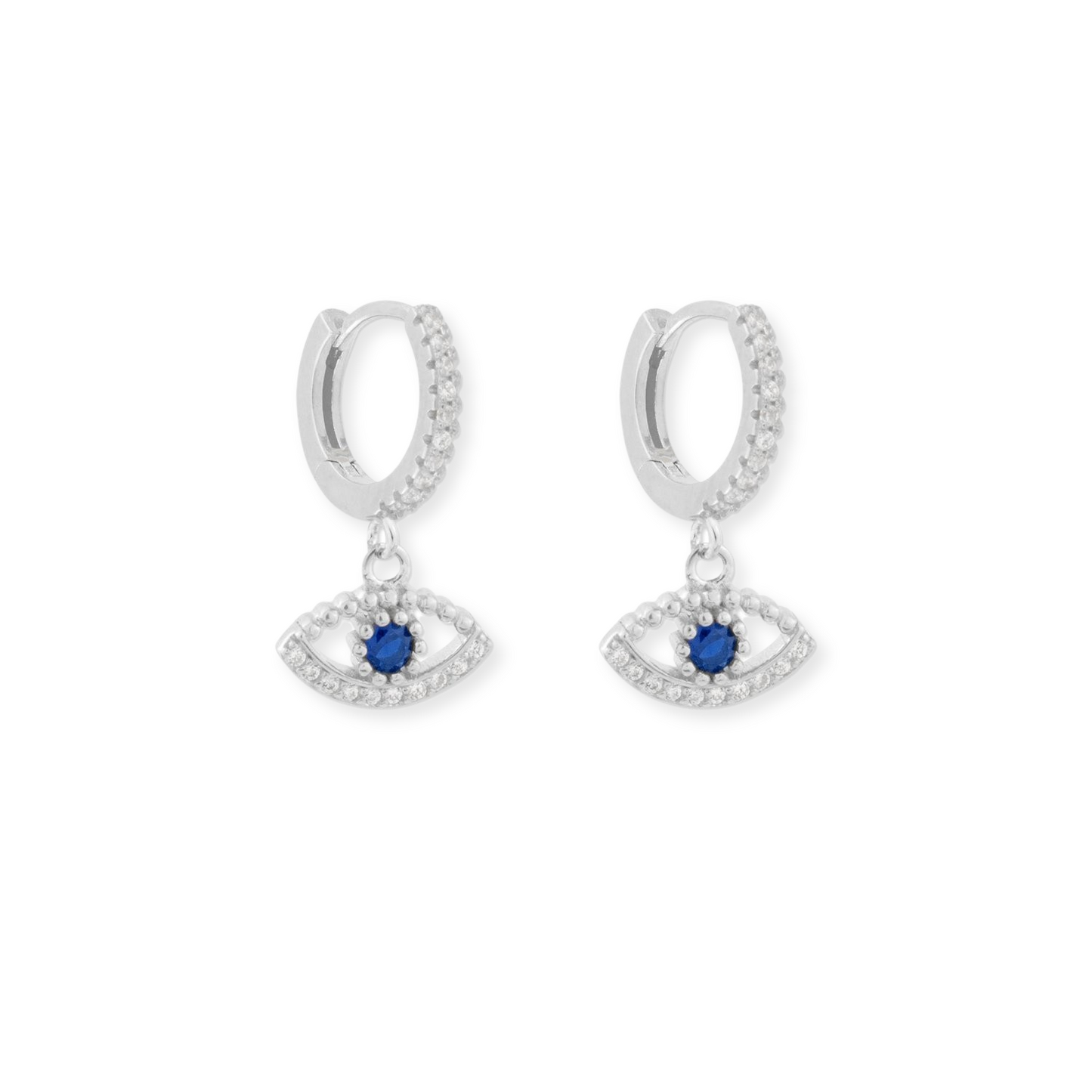 Nazar Hoop Earrings 🧿 Zircons and Sapphire